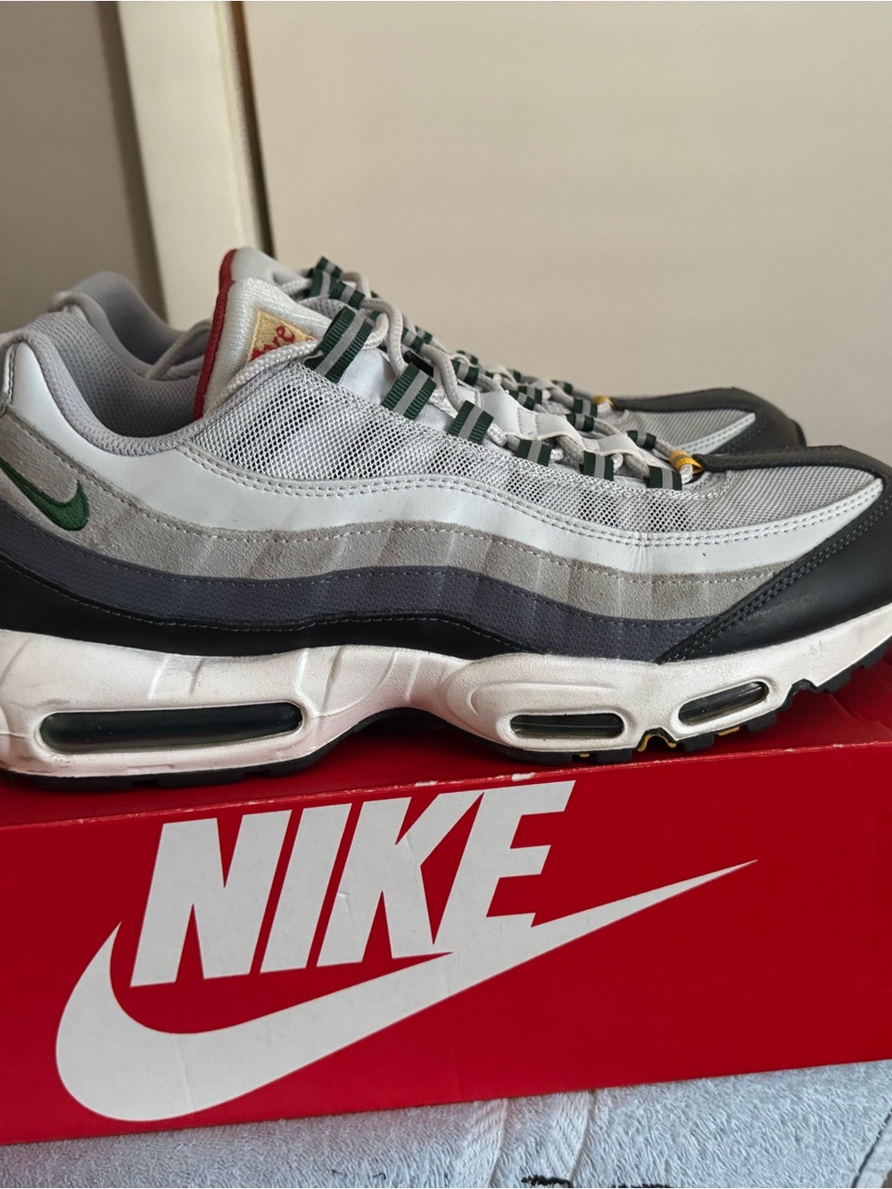 Nike Men’s Air Max 95 Sneakers - White/Grey/Black - Picture 2 of 6